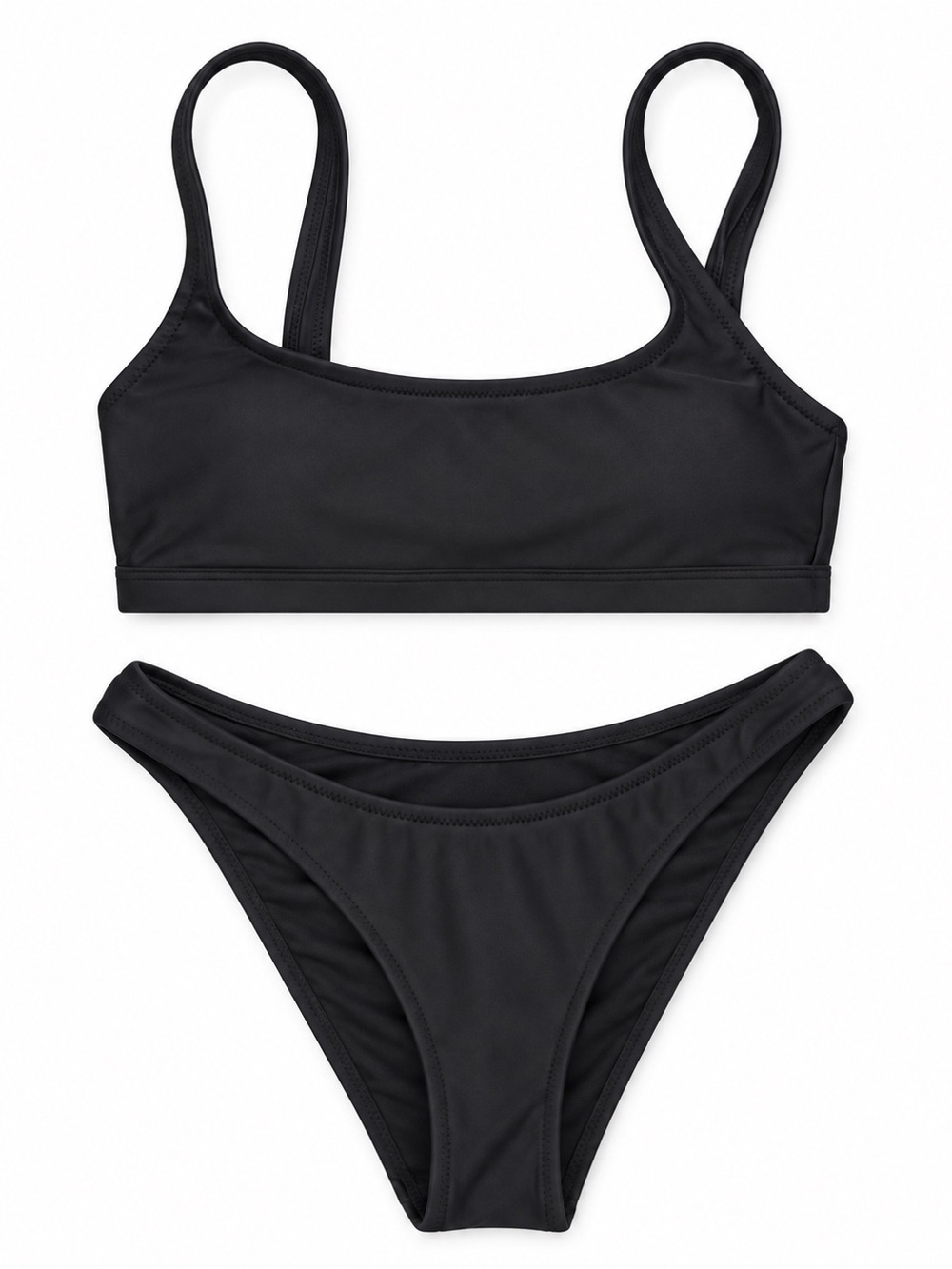 Madewell Black Scoop Bikini Set - Women Swim